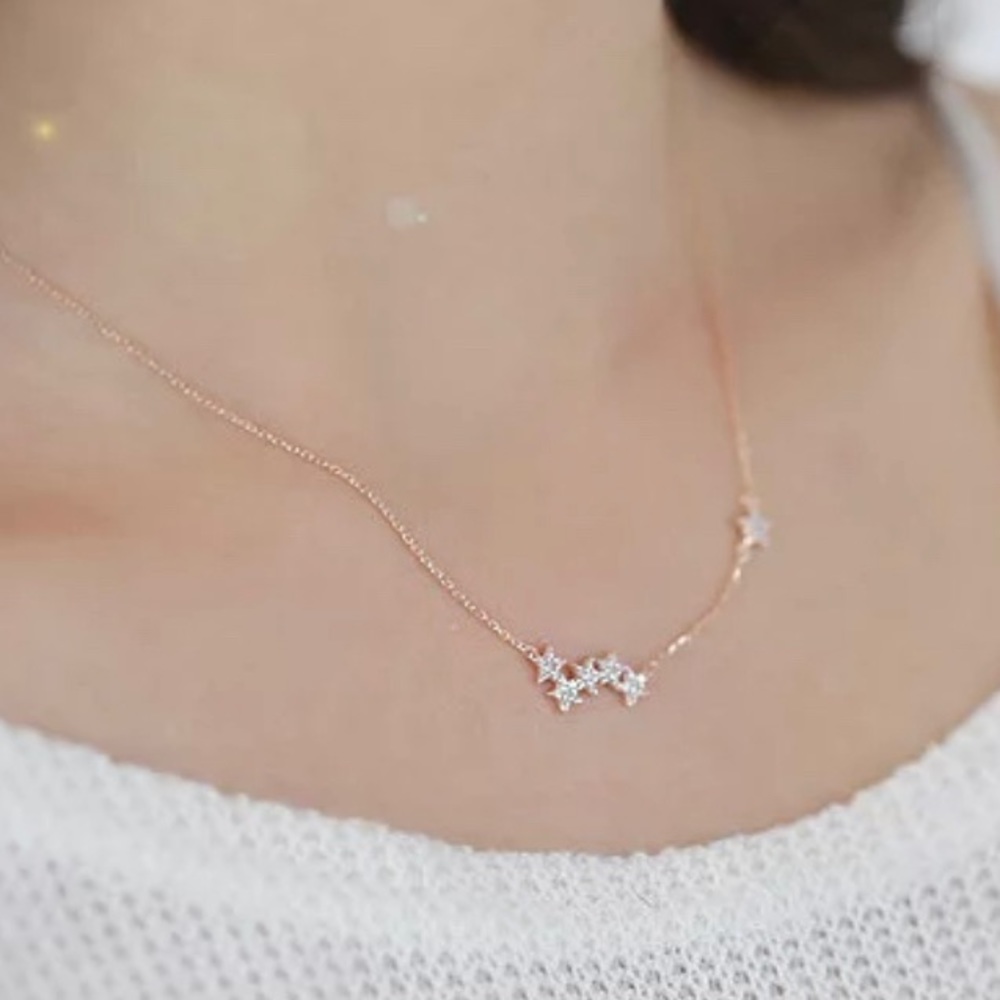 925 Sterling Silver Constellation Star Necklace - Picture 3 of 5